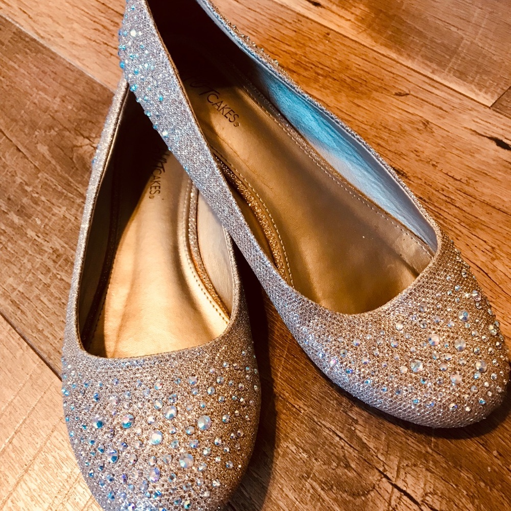 Gold Sparkly flats